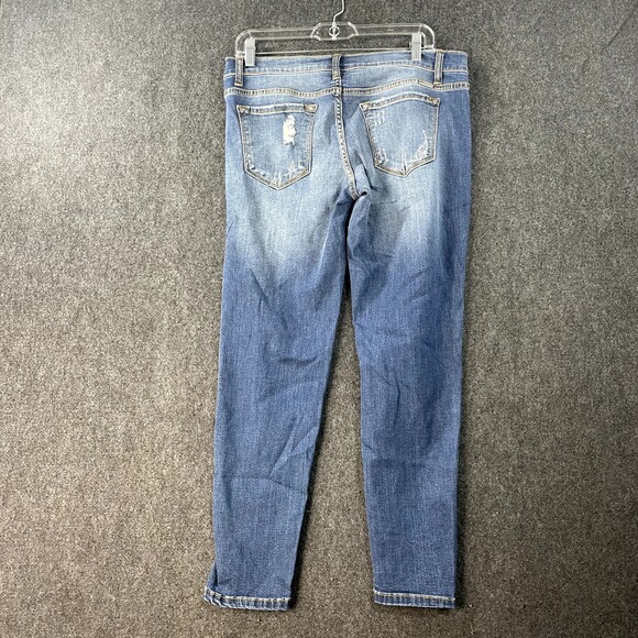 KanCan Twisted Seam Ankle Skinny Jeans Women's 11/29 Blue Distressed - Picture 7 of 8